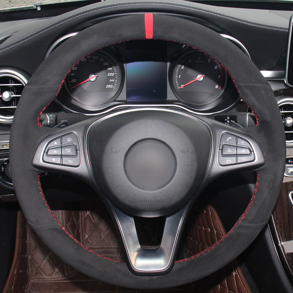 MEWANT Couvre Volant pour Mercedes-Benz A-Class B-Class C-Class CLA-Class CLS-Class E-Class (W213) EQV (W447) GLC-Class (X253C253) GLE-Class (W166C292) (W470)