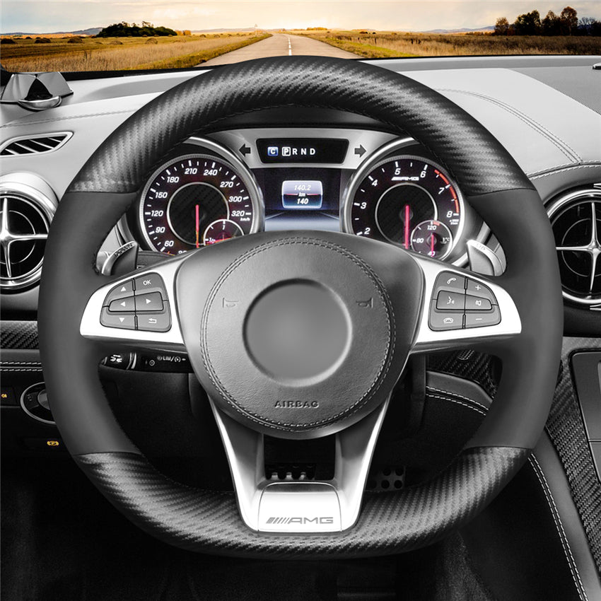 MEWANT Couvre Volant pour Mercedes-Benz AMG GT C190 R190 C 63 W205 CLA 45 C117 E 43 W213 SLC 43 SL 63