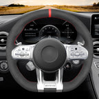 MEWANT Couvre Volant pour Mercedes-Benz AMG A35 A45 C43 C63 C43 CLA35 CLA45 CLS53 E53 E63 GLA45  GLE53