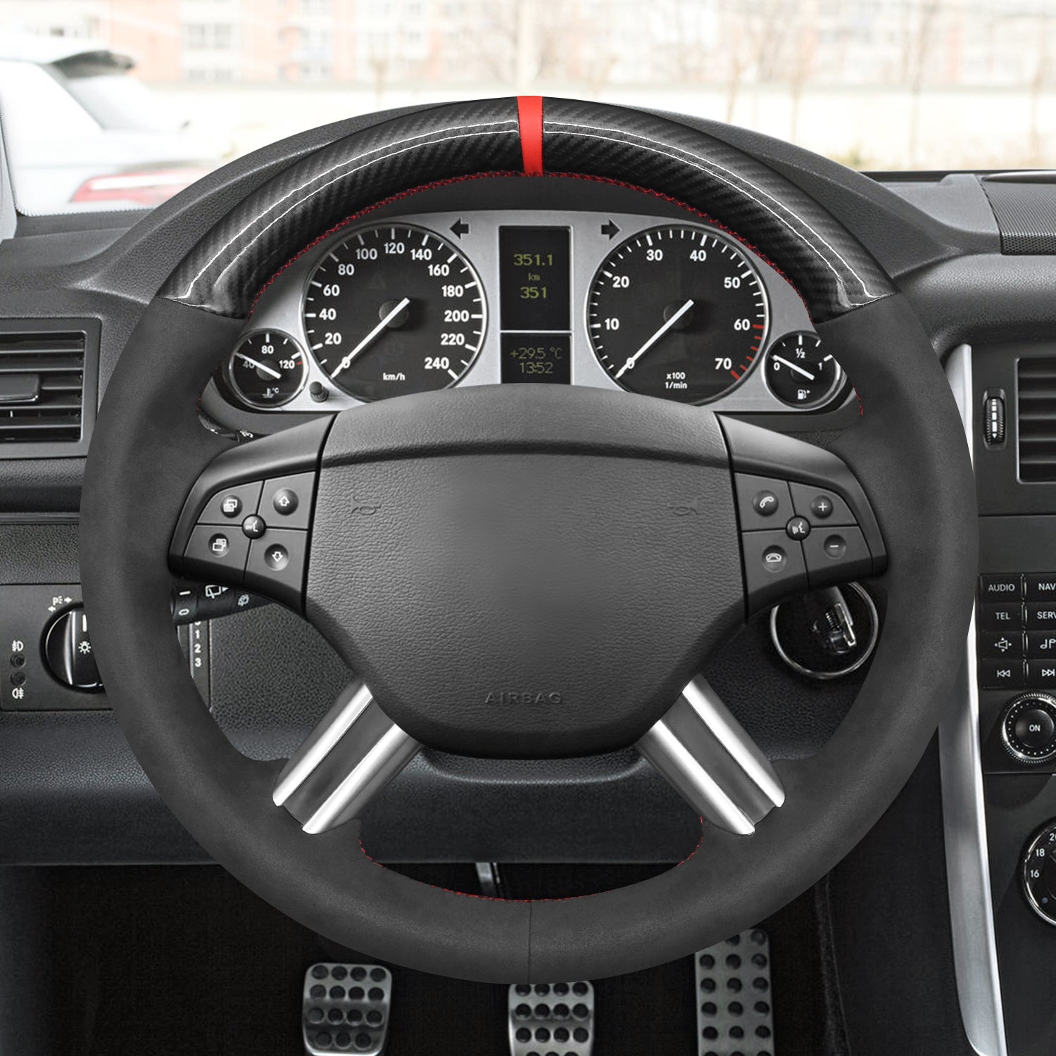 MEWANT Couvre Volant pour Mercedes-Benz GL-Class X164 2007-2008  M-Class 2006-2008
