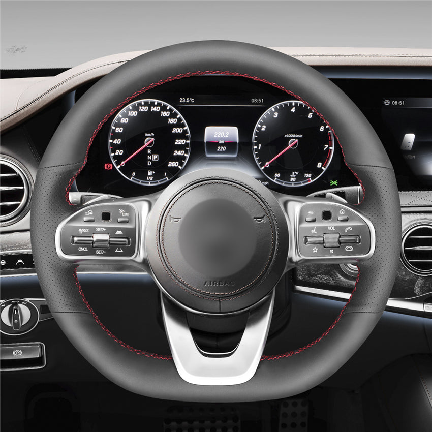 MEWANT Couvre Volant pour Mercedes-Benz AMG-Line AMG-Sport A-Class B-Class (W247) C-Class (W205) CLA-Class (C118) E-Class (W213)GLE-Class