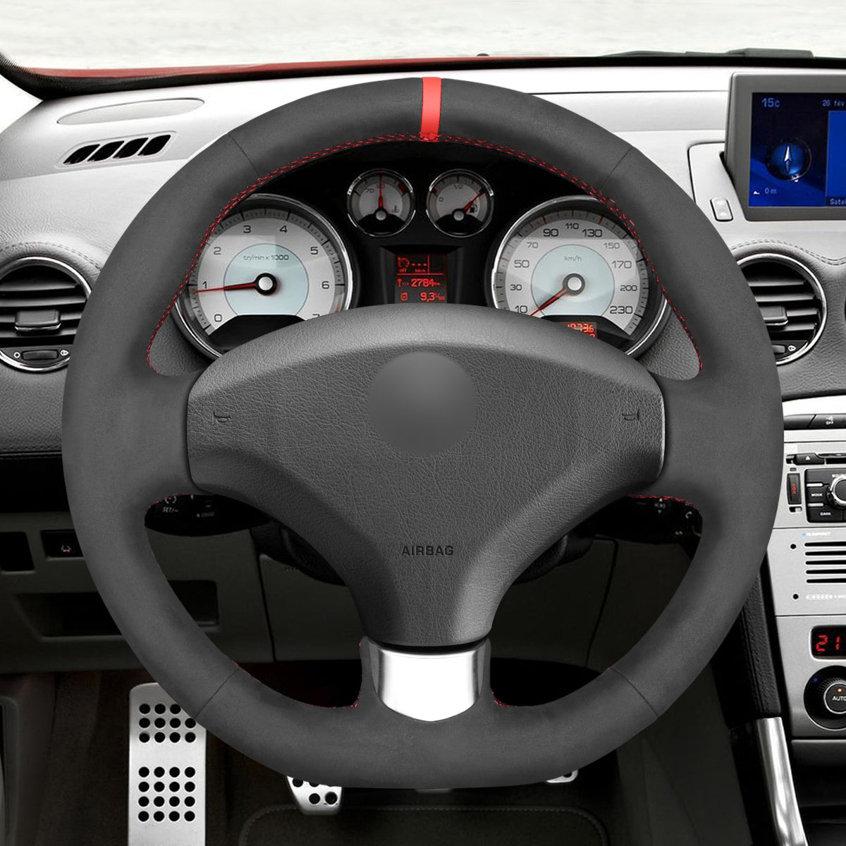 MEWANT Couvre Volant pour Peugeot 308/308 CC/308 SW/RCZ/3008/5008 2009-2017