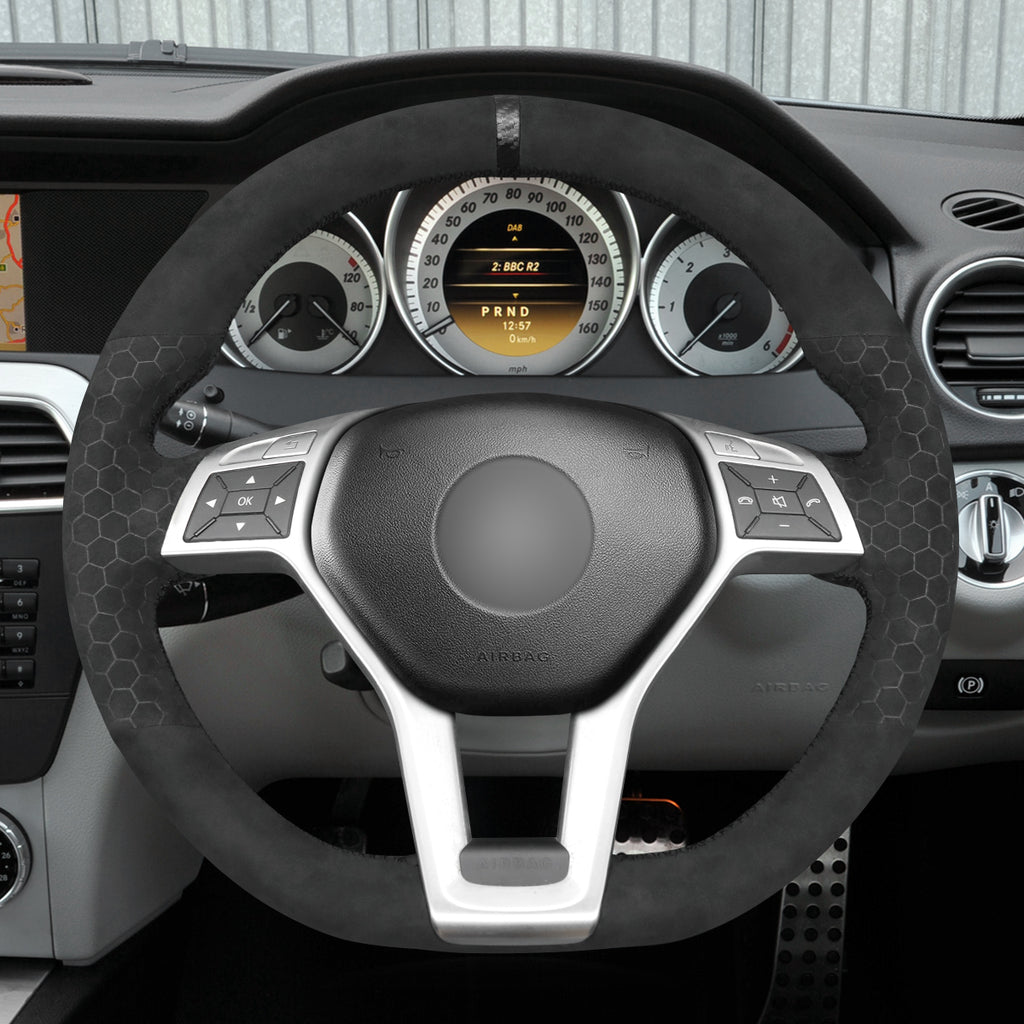 MEWANT Couvre Volant pour Mercedes-Benz C-Class W204 E-Class W212 CLS-Class C218 GLA 45 AMG X156 SL-Class R231 SLK-Class R172