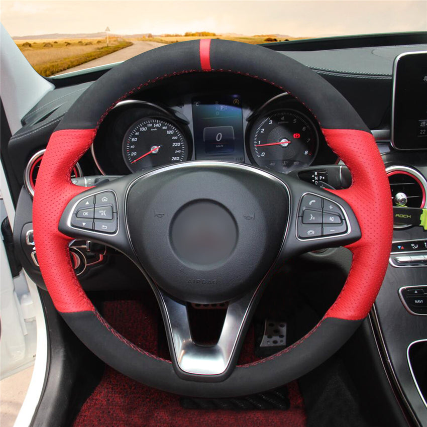MEWANT Couvre Volant pour Mercedes-Benz A-Class B-Class C-Class CLA-Class CLS-Class E-Class (W213) EQV (W447) GLC-Class (X253C253) GLE-Class (W166C292) (W470)