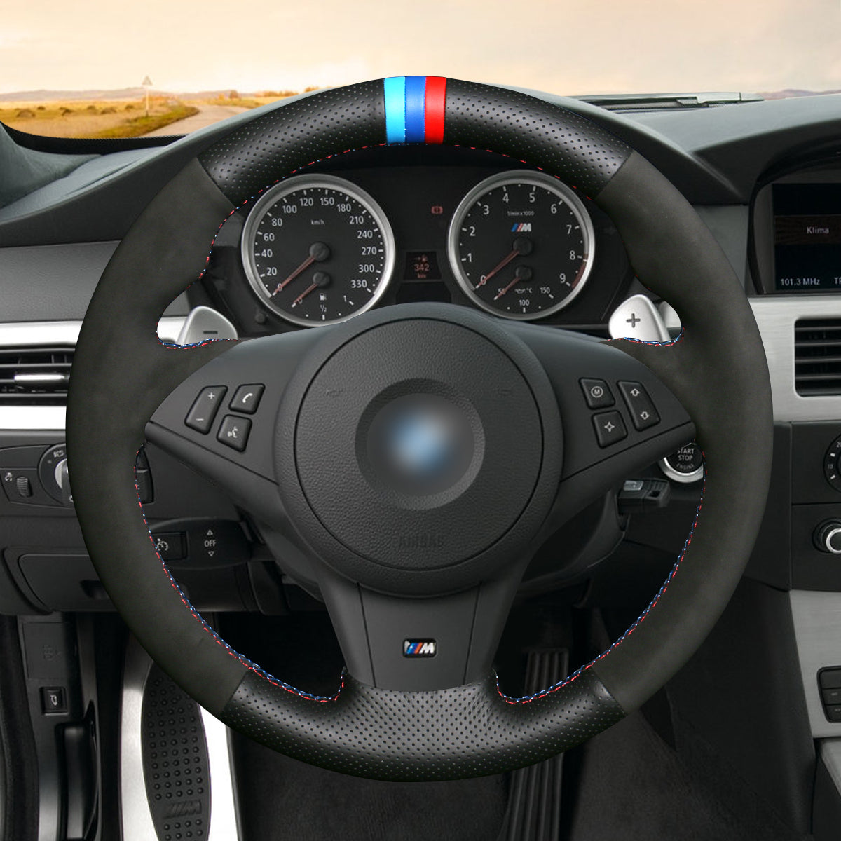 MEWANT Couvre Volant pour BMW M5 E60 E61 E63 E64