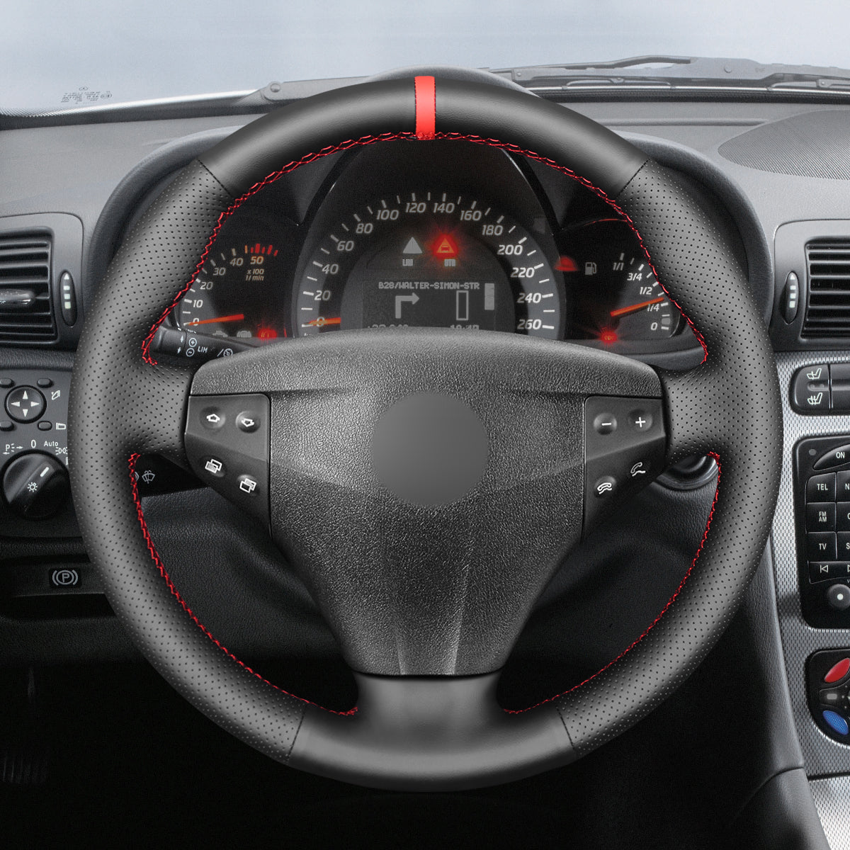 MEWANT Couvre Volant pour Mercedes-Benz C-Class W203 Kompressor 2001-2004