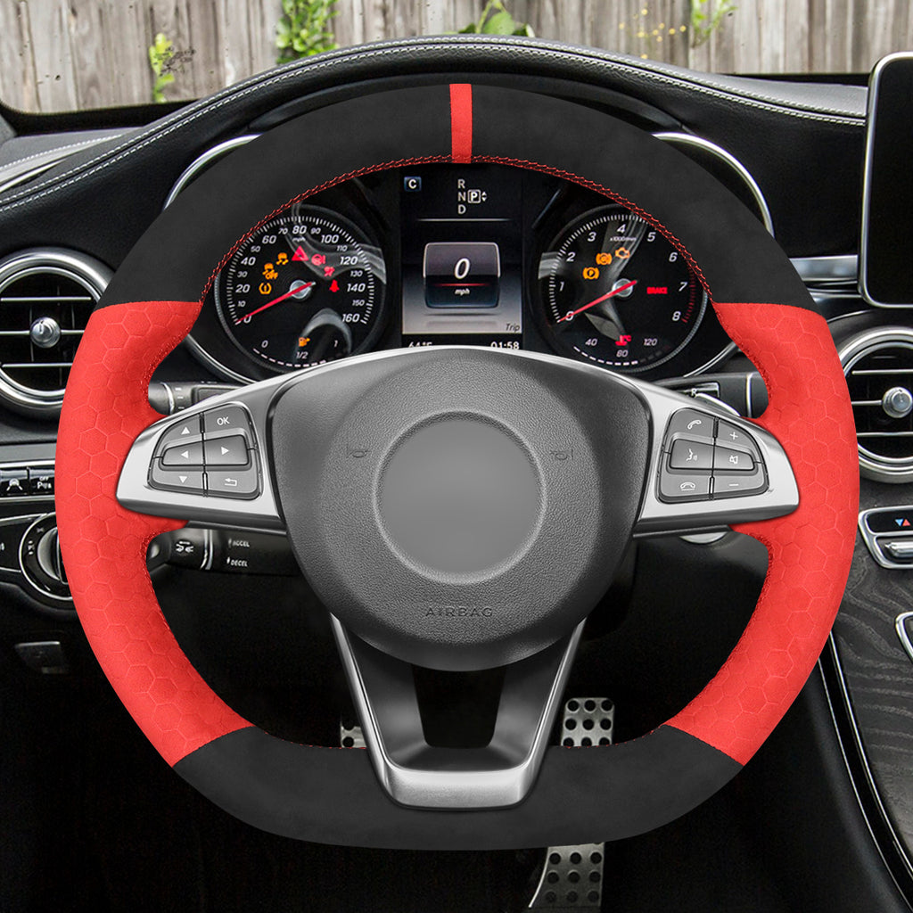 MEWANT Couvre Volant pour Mercedes-Benz C-Class W205 AMG C43 CLA-Class C117 CLS-Class C218 SL-Class R231 GLC-Class X253 C253