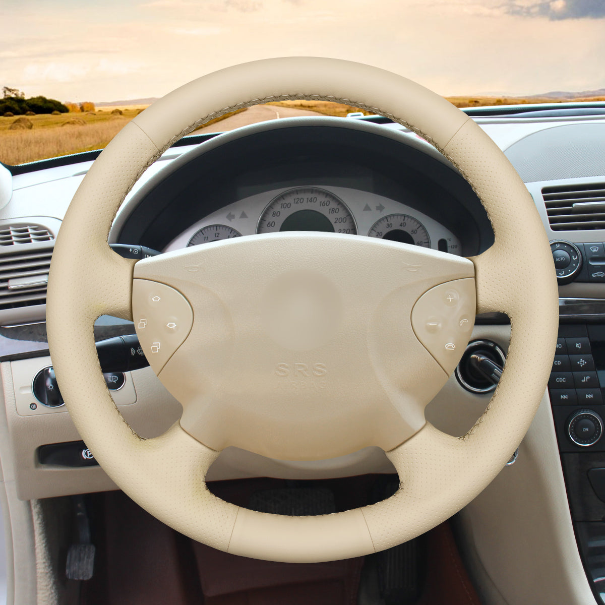 MEWANT Couvre Volant pour Mercedes-Benz E-Class W211 2003-2006 G-Class W463 2003-2007