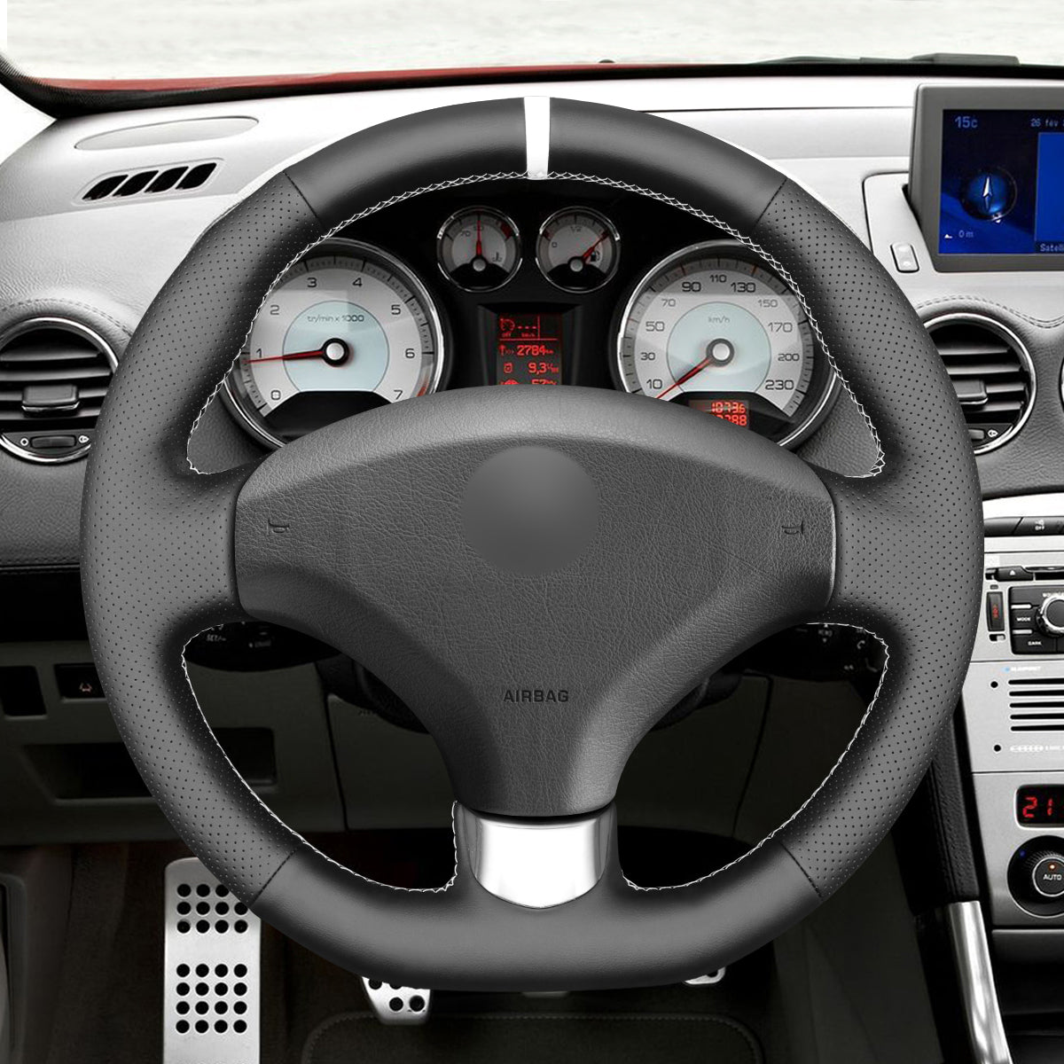 MEWANT Couvre Volant pour Peugeot 308/308 CC/308 SW/RCZ/3008/5008 2009-2017