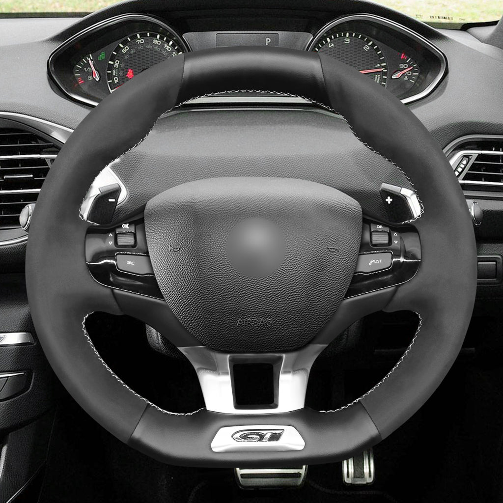 MEWANT Couvre Volant pour Peugeot 208 (GTi/GT Line/GT) / 308 (GT/GTi/GT Line) / 308 SW (GT/GT Line) / 2008 (GT Line) 2015-2019