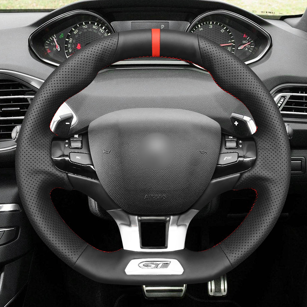 MEWANT Couvre Volant pour Peugeot 208 (GTi/GT Line/GT) / 308 (GT/GTi/GT Line) / 308 SW (GT/GT Line) / 2008 (GT Line) 2015-2019
