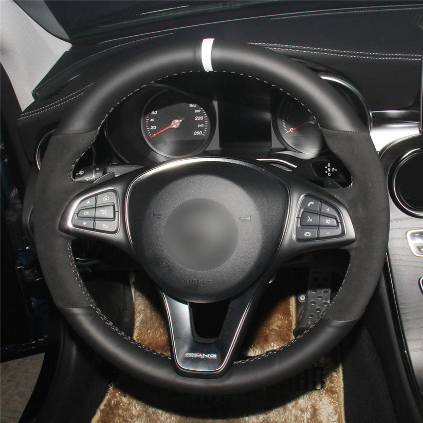 MEWANT Couvre Volant pour Mercedes-Benz A-Class B-Class C-Class CLA-Class CLS-Class E-Class (W213) EQV (W447) GLC-Class (X253C253) GLE-Class (W166C292) (W470)