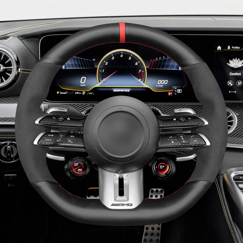 MEWANT Couvre Volant pour Mercedes-Benz AMG CLS53 (C257)  E53 (W213) E63 (W213) EQS 53 (V297)T (C190R190)