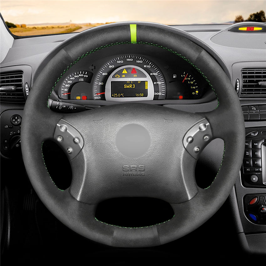 MEWANT Couvre Volant pour Mercedes-Benz C-Class W203 2001-2007 C32 AMG 2002-2003