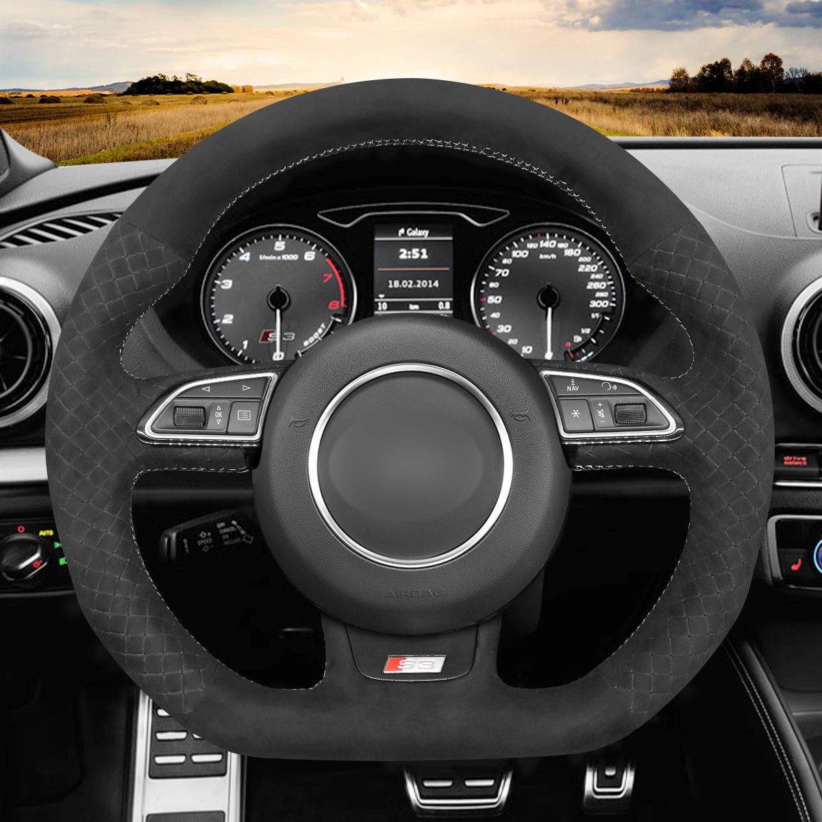 MEWANT Couvre Volant pour Audi A5 A7 RS S3 S4 S5 S6 S7 SQ5 2013-2017