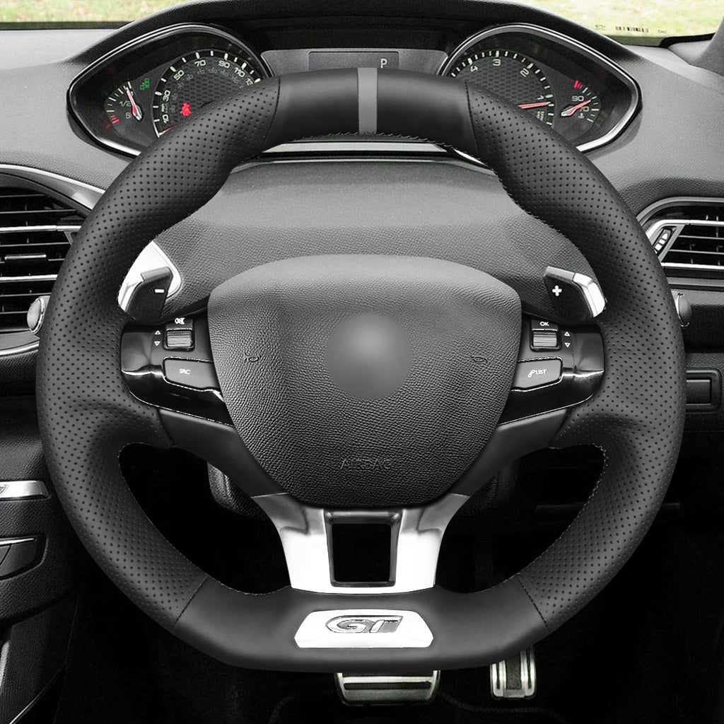 MEWANT Couvre Volant pour Peugeot 208 (GTi/GT Line/GT) / 308 (GT/GTi/GT Line) / 308 SW (GT/GT Line) / 2008 (GT Line) 2015-2019