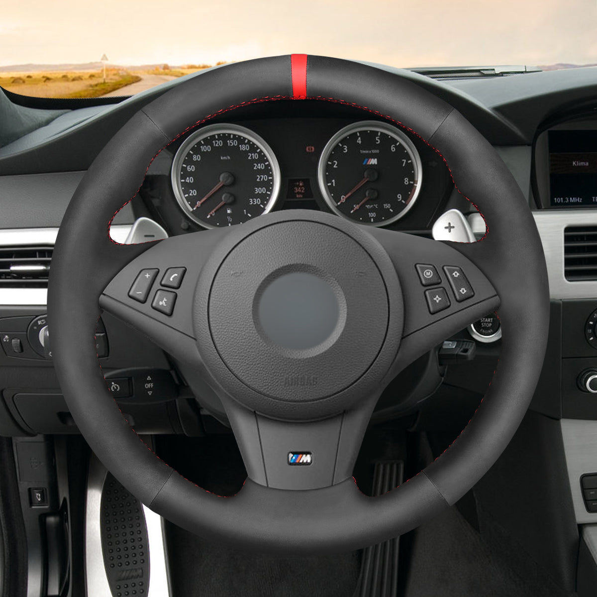 MEWANT Couvre Volant pour BMW M5 E60 E61 E63 E64
