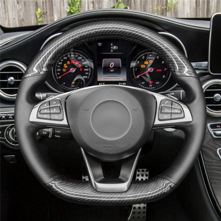 MEWANT Couvre Volant pour Mercedes-Benz C-Class W205 AMG C43 CLA-Class C117 CLS-Class C218 SL-Class R231 GLC-Class X253 C253