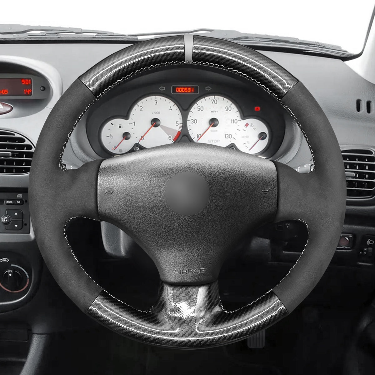 MEWANT Couvre Volant pour Peugeot 206 2001-2009 / 206 SW 2002-2007