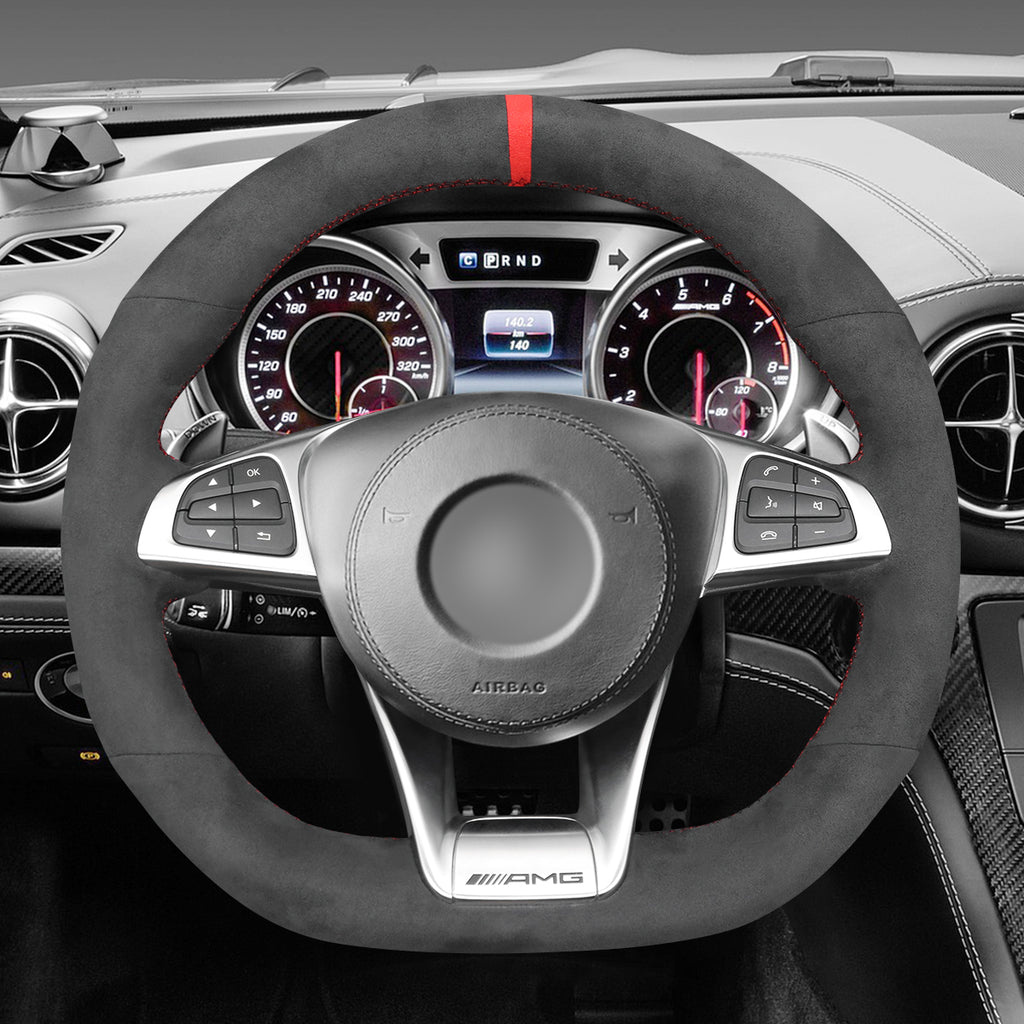 MEWANT Couvre Volant pour Mercedes-Benz AMG GT C190 R190 C 63 W205 CLA 45 C117 E 43 W213 SLC 43 SL 63