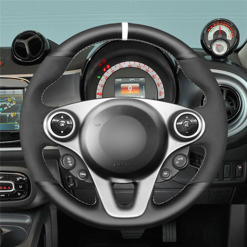 MEWANT Couvre Volant pour Mercedes-Benz Smart New Fortwo Forfour 2015-2017