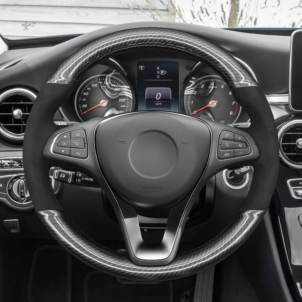 MEWANT Couvre Volant pour Mercedes-Benz A-Class B-Class C-Class CLA-Class CLS-Class E-Class (W213) EQV (W447) GLC-Class (X253C253) GLE-Class (W166C292) (W470)