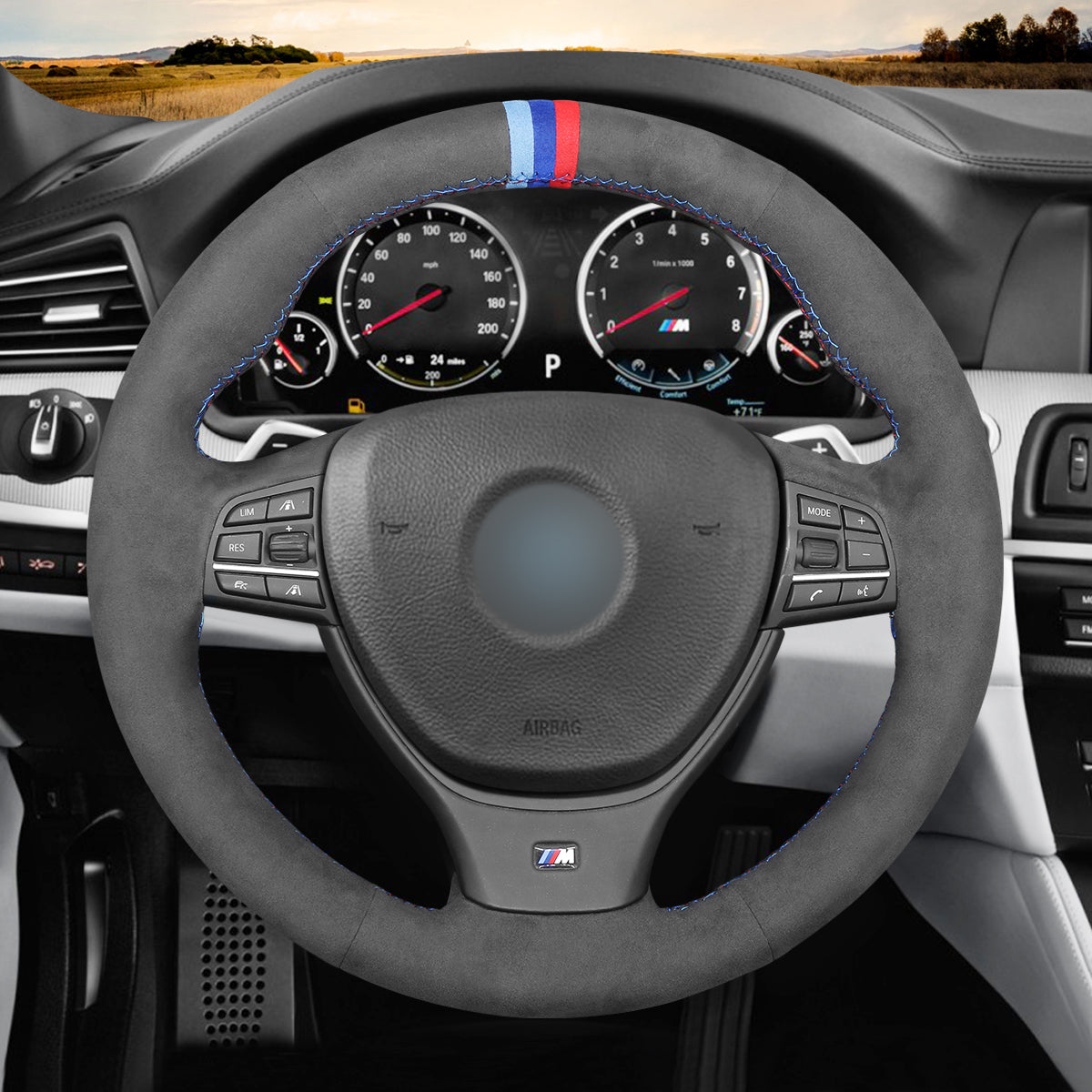 MEWANT Couvre Volant pour BMW 5 Series M Sport  F10 F11  F07 F12 F13 F06 F01 F10
