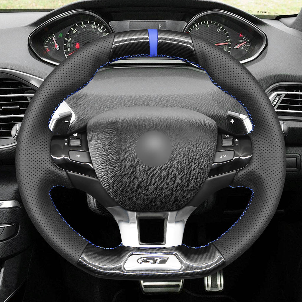 MEWANT Couvre Volant pour Peugeot 208 (GTi/GT Line/GT) / 308 (GT/GTi/GT Line) / 308 SW (GT/GT Line) / 2008 (GT Line) 2015-2019