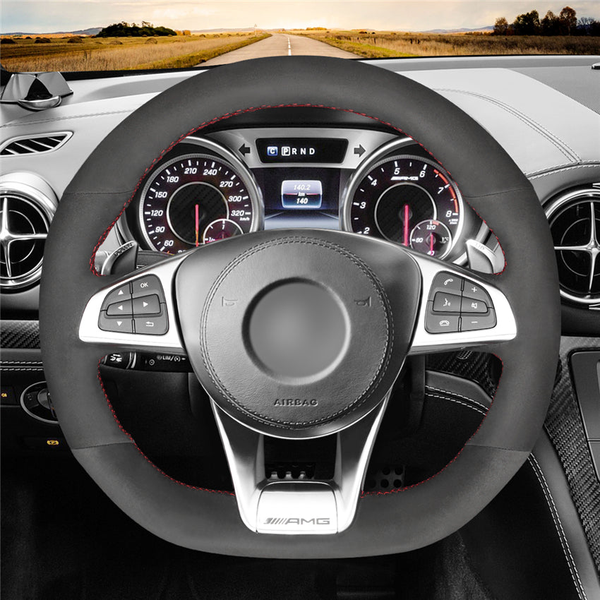 MEWANT Couvre Volant pour Mercedes-Benz AMG GT C190 R190 C 63 W205 CLA 45 C117 E 43 W213 SLC 43 SL 63