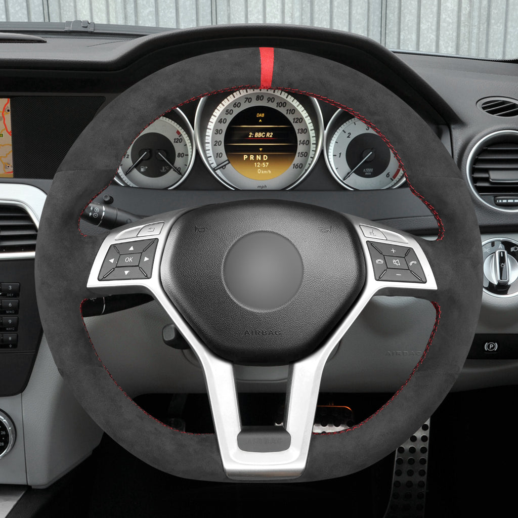 MEWANT Couvre Volant pour Mercedes-Benz C-Class W204 E-Class W212 CLS-Class C218 GLA 45 AMG X156 SL-Class R231 SLK-Class R172