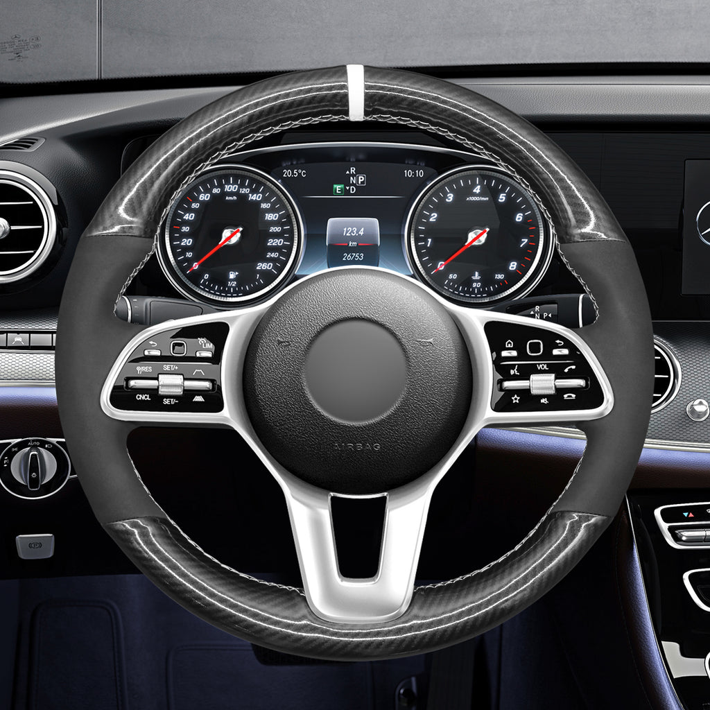 MEWANT Couvre Volant pour Mercedes-Benz A-Class (W177V177) C-Class (W205)  B-Class (W247) Citan CLA-Class (C118) E-Class (W213 GLA-Class GLS-Class Sprinter