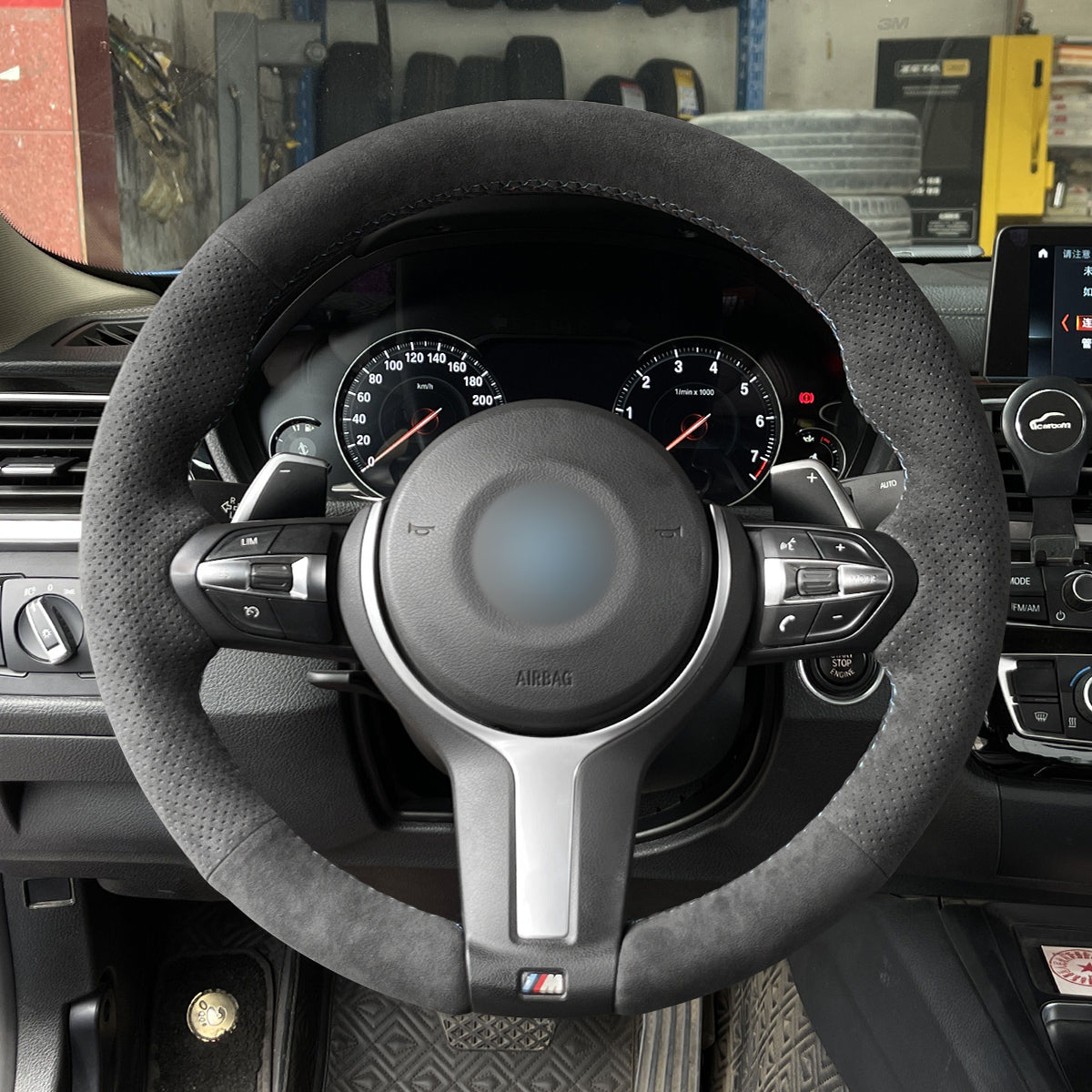 MEWANT Couvre Volant pour BMW (M Sport) X6 X5X4 X3 X2 X1 F12 F10 F32 F34 F20 F21 M135i F45 F46  F22 F23 M235i F30 F31 2015-2019