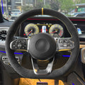 MEWANT Couvre Volant pour Mercedes-Benz AMG-Line AMG-Sport A-Class B-Class (W247) C-Class (W205) CLA-Class (C118) E-Class (W213)GLE-Class