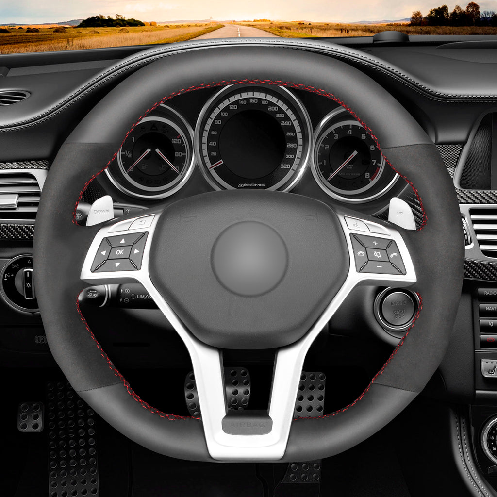 MEWANT Couvre Volant pour Benz AMG C63 W204  CLA 45 C117  C218  AMG S-Model W212  E 63 S W212 SL 63 R231