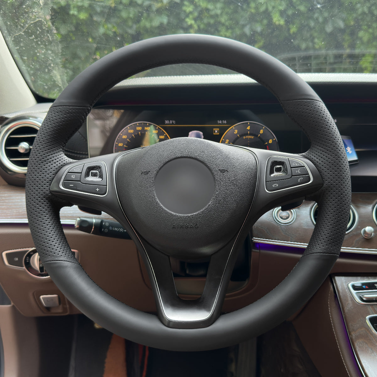MEWANT Couvre Volant pour Mercedes-Benz A-Class B-Class C-Class CLA-Class CLS-Class E-Class (W213) EQV (W447) GLC-Class (X253C253) GLE-Class (W166C292) (W470)
