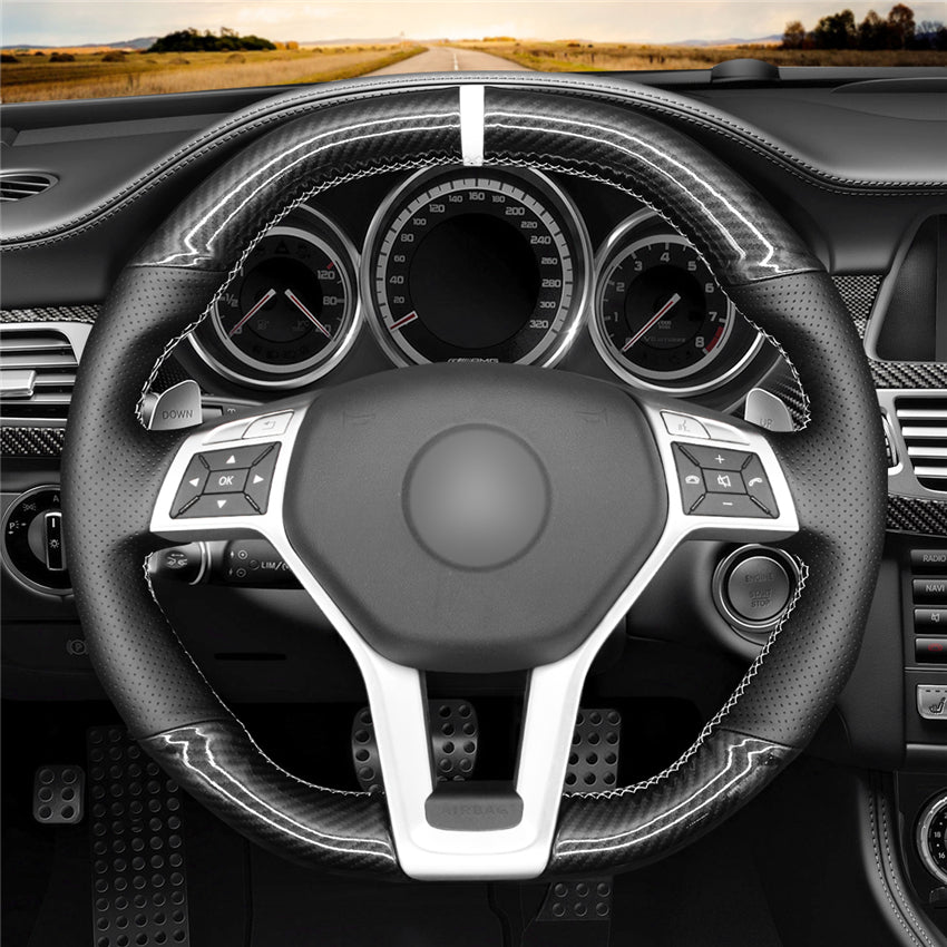 MEWANT Couvre Volant pour Benz AMG C63 W204  CLA 45 C117  C218  AMG S-Model W212  E 63 S W212 SL 63 R231