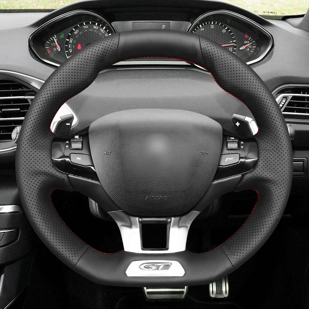MEWANT Couvre Volant pour Peugeot 208 (GTi/GT Line/GT) / 308 (GT/GTi/GT Line) / 308 SW (GT/GT Line) / 2008 (GT Line) 2015-2019
