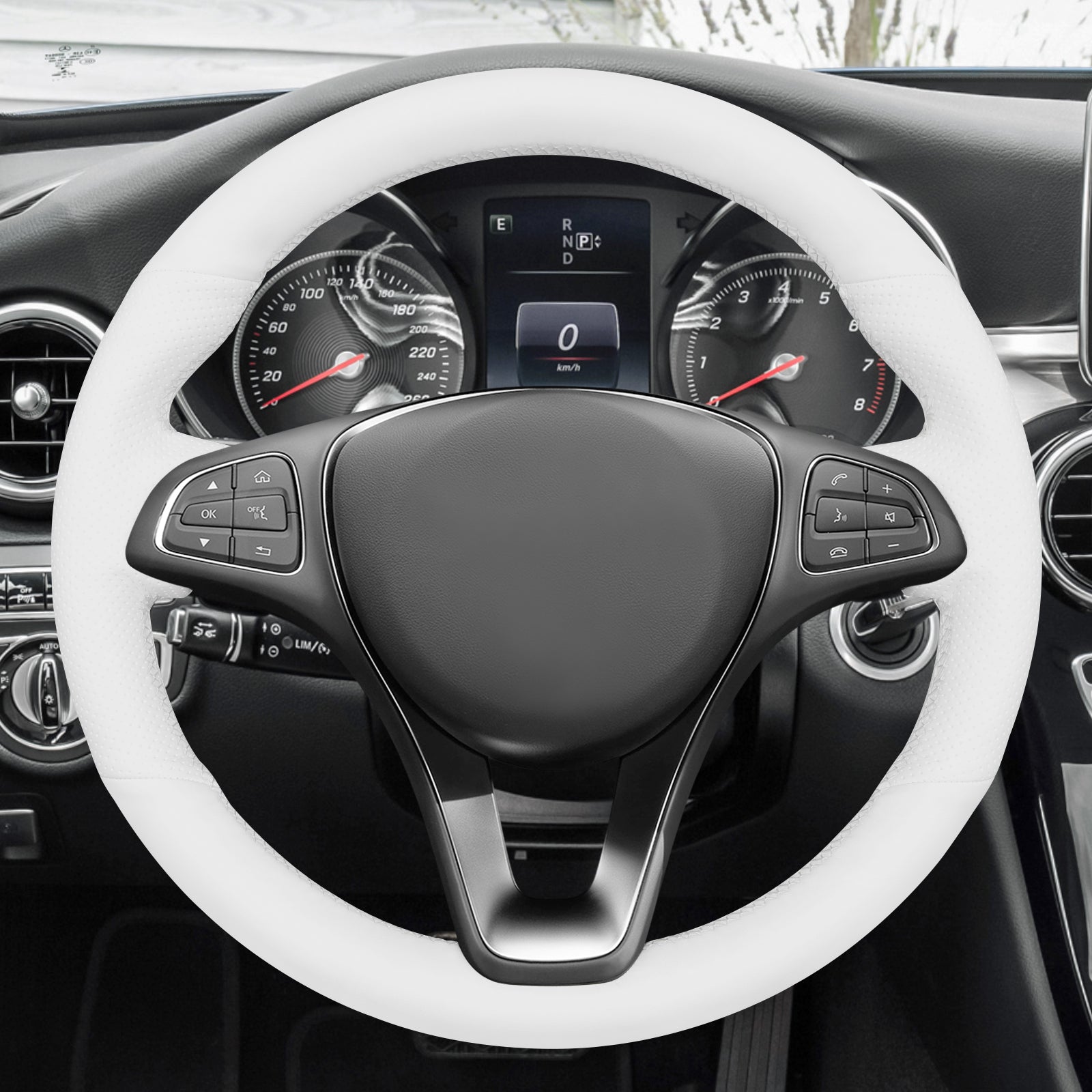 MEWANT Couvre Volant pour Mercedes-Benz A-Class B-Class C-Class CLA-Class CLS-Class E-Class (W213) EQV (W447) GLC-Class (X253C253) GLE-Class (W166C292) (W470)