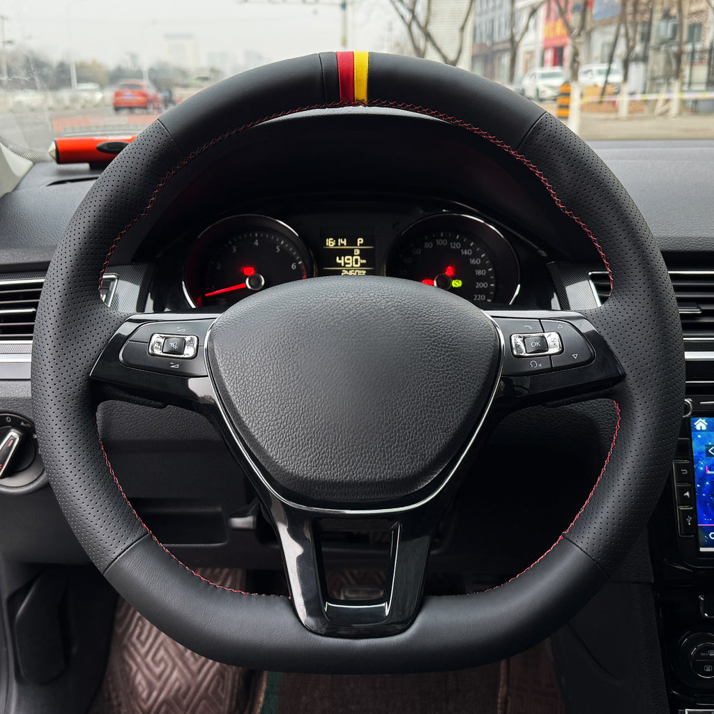 MEWANT Couvre Volant pour VW Caddy Crafter Passat Golf 7 Polo Arteon Tiguan Touareg Passat Jetta Variant 2015-2021