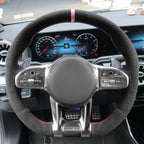 MEWANT Couvre Volant pour Mercedes-Benz AMG A35 A45 C43 C63 C43 CLA35 CLA45 CLS53 E53 E63 GLA45  GLE53