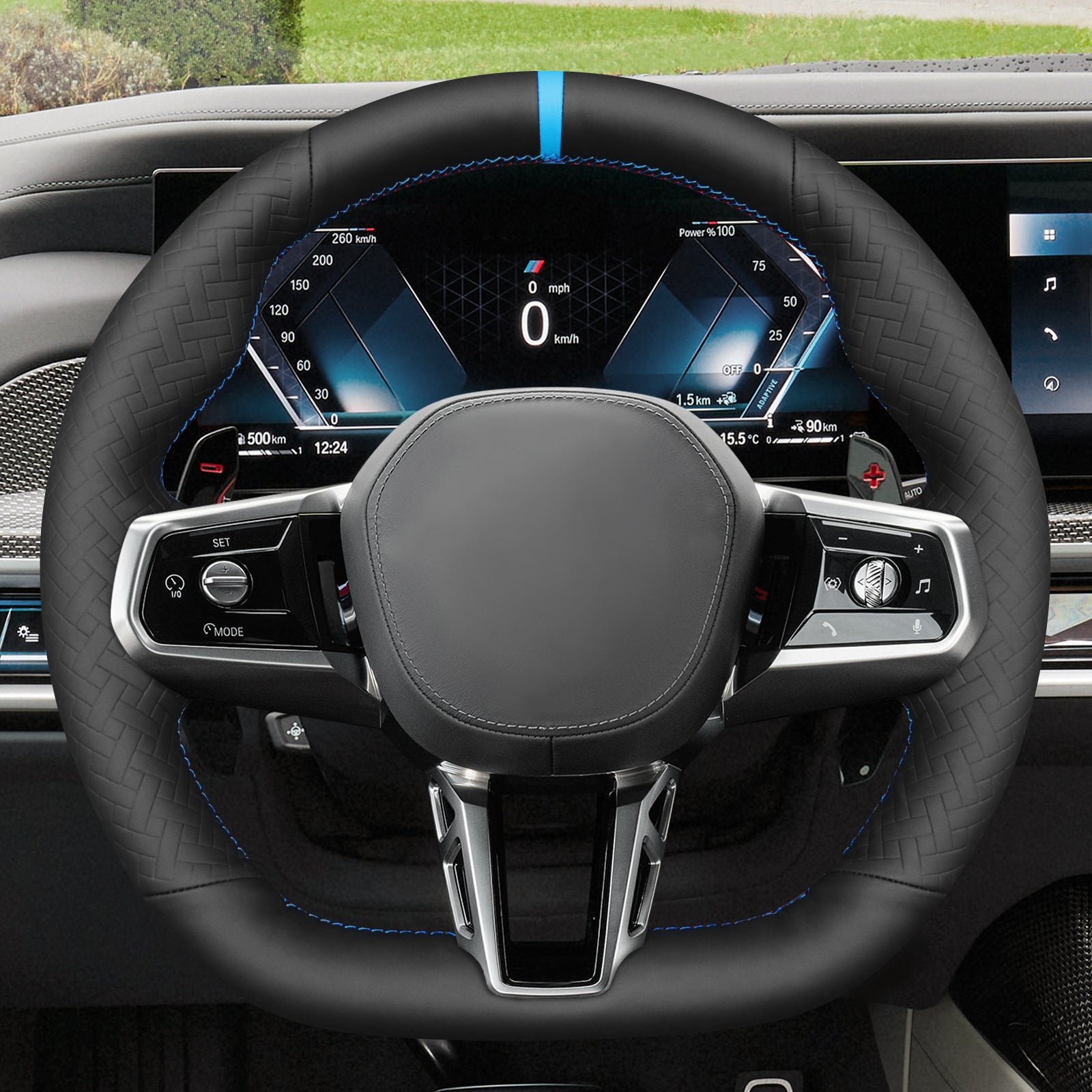 MEWANT Couvre Volant pour BMW (M Sport)5 Series G60 (Sedan) G61 (Touring) 7 Series G70 i5 G60 (Sedan) G61 (Touring) i7 G70