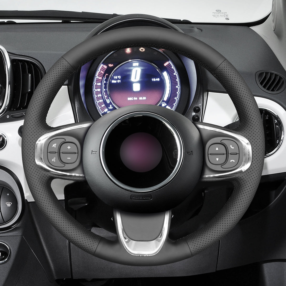 MEWANT Steering Wheel Cover for Fiat 500 2015-2021 / 500C 2016-2021