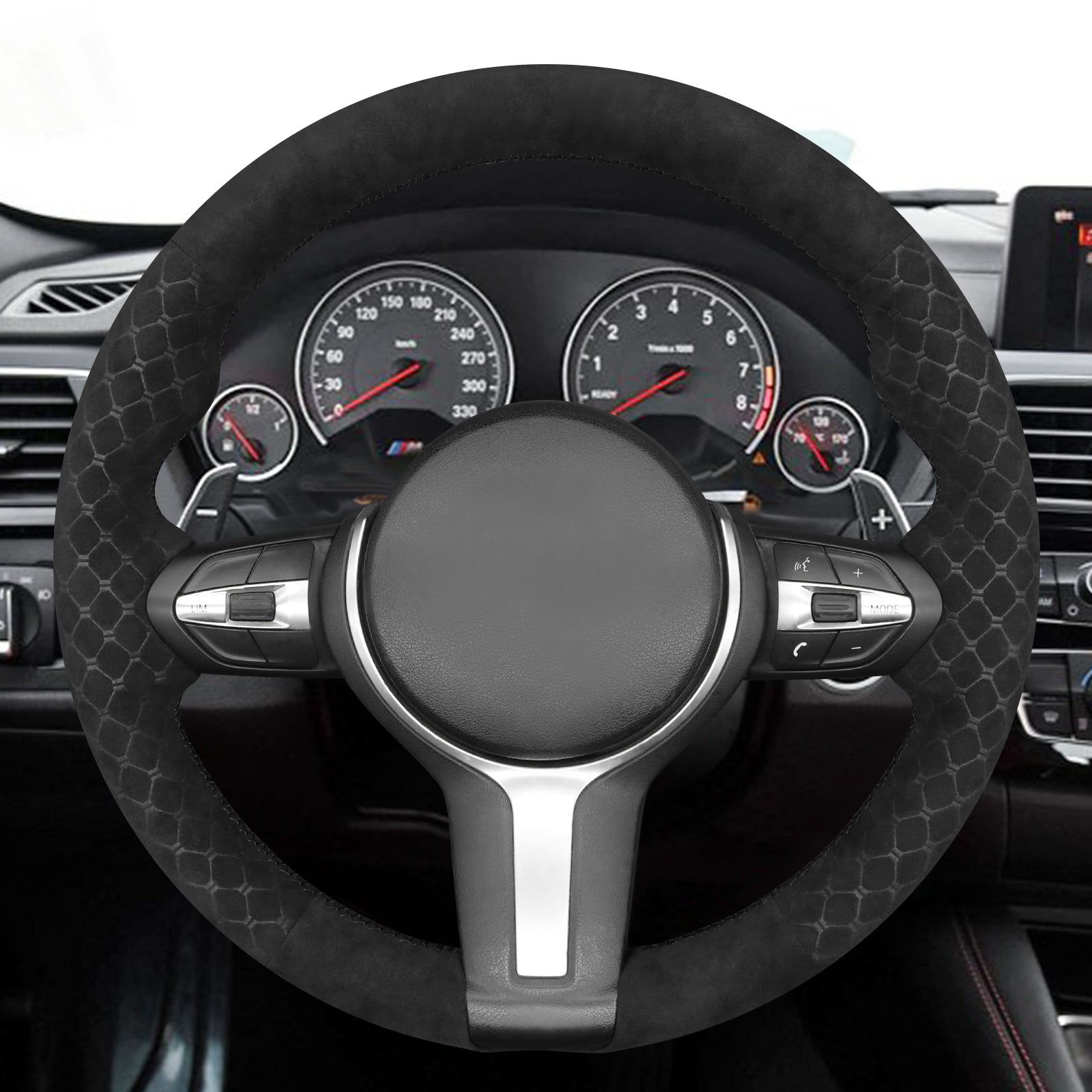 MEWANT Couvre Volant pour BMW (M Sport) X6 X5X4 X3 X2 X1 F12 F10 F32 F34 F20 F21 M135i F45 F46  F22 F23 M235i F30 F31 2015-2019