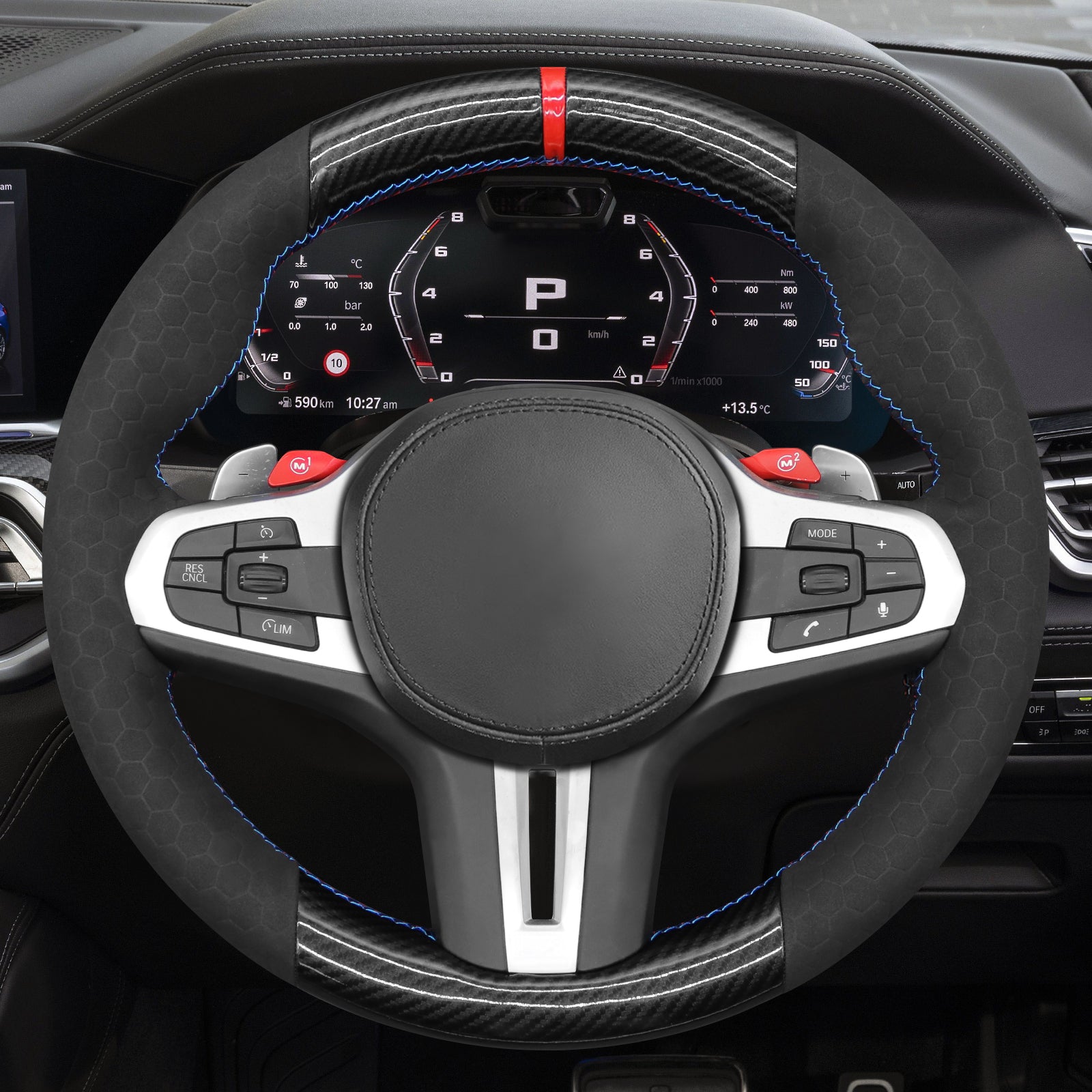MEWANT Couvre Volant pour BMW M2 M3 M4 M5 M8 G8X F9X