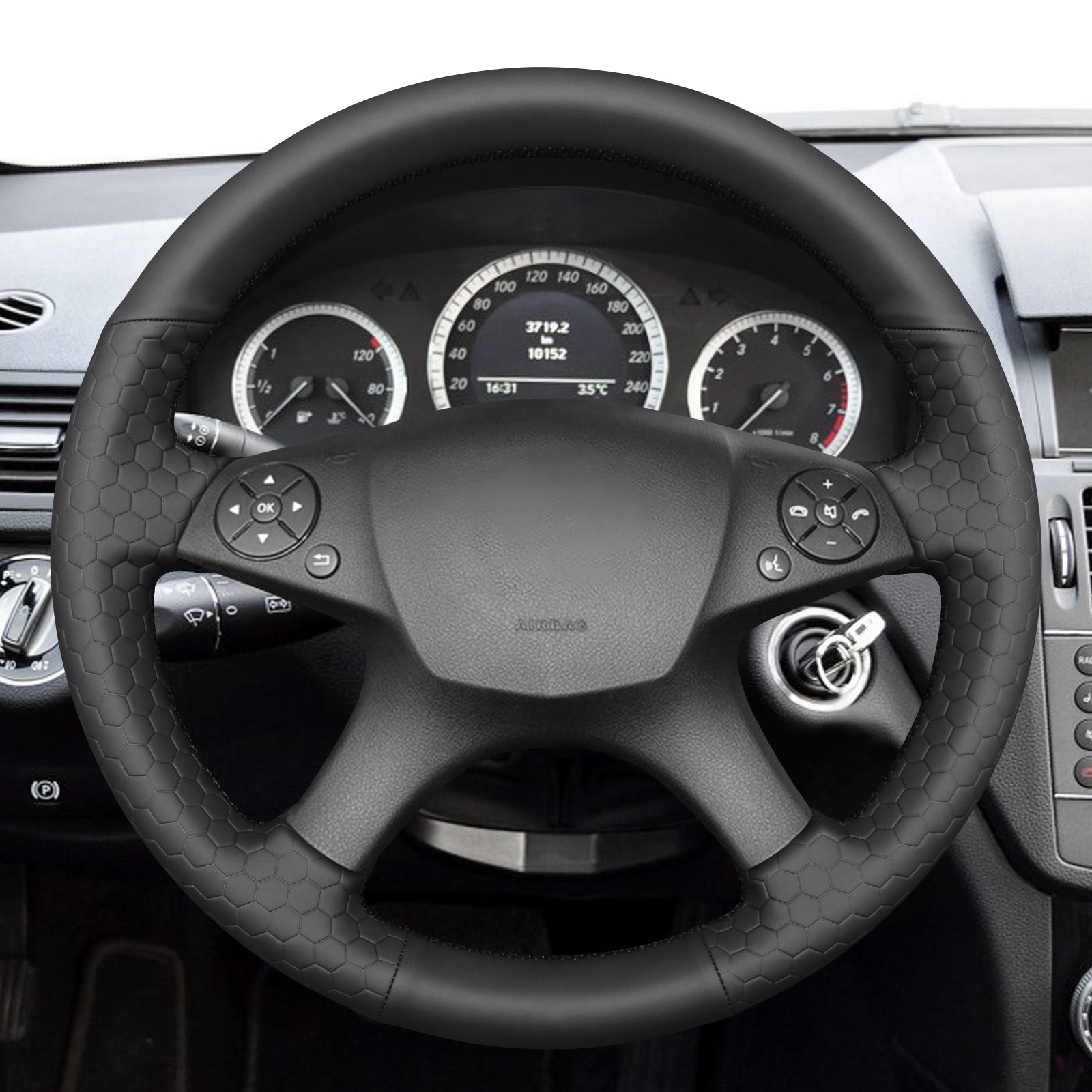 MEWANT Couvre Volant pour Mercedes-Benz W204 C-Class 2007-2010 Mercedes-Benz C280 C230 C180 C260 C200 C300