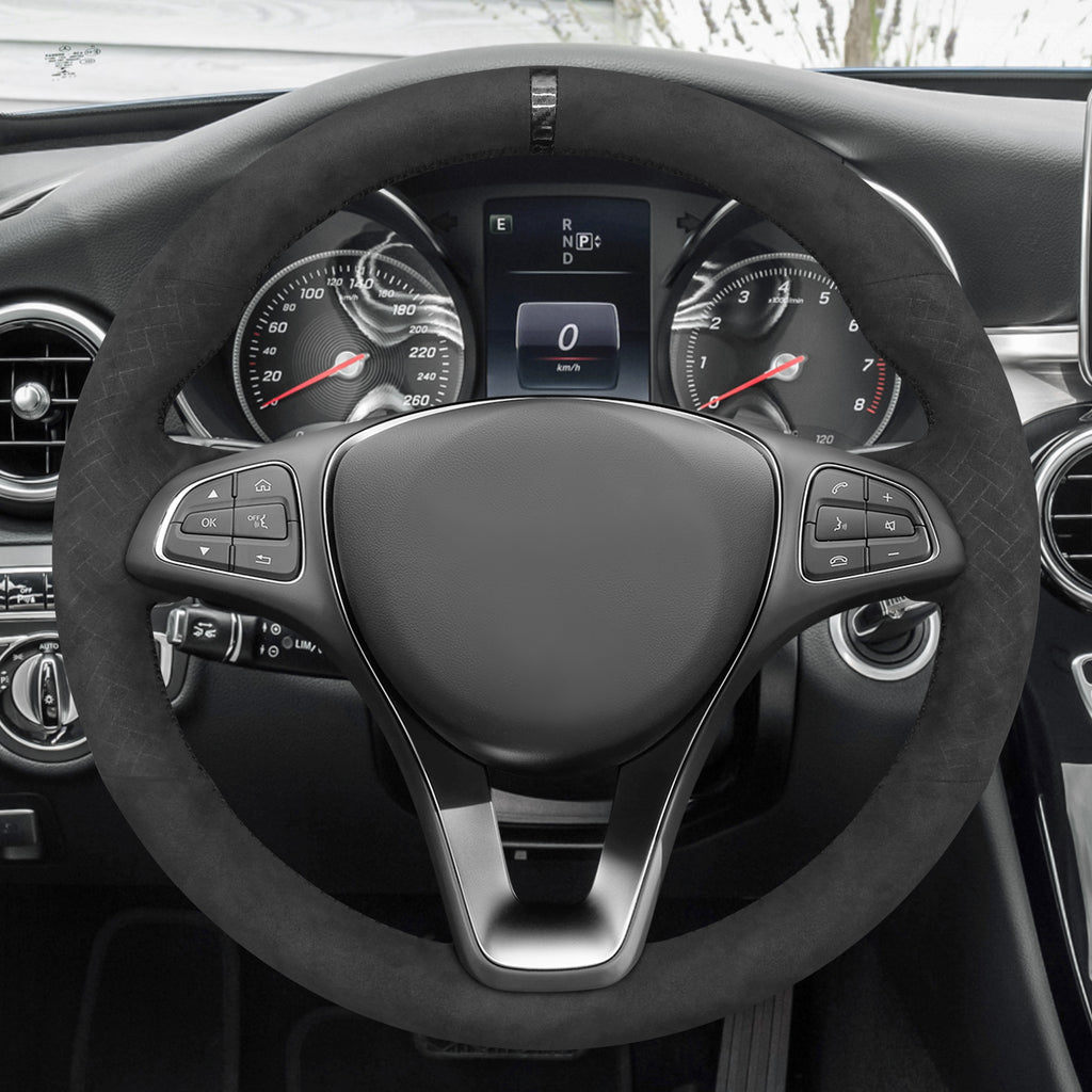 MEWANT Couvre Volant pour Mercedes-Benz A-Class B-Class C-Class CLA-Class CLS-Class E-Class (W213) EQV (W447) GLC-Class (X253C253) GLE-Class (W166C292) (W470)