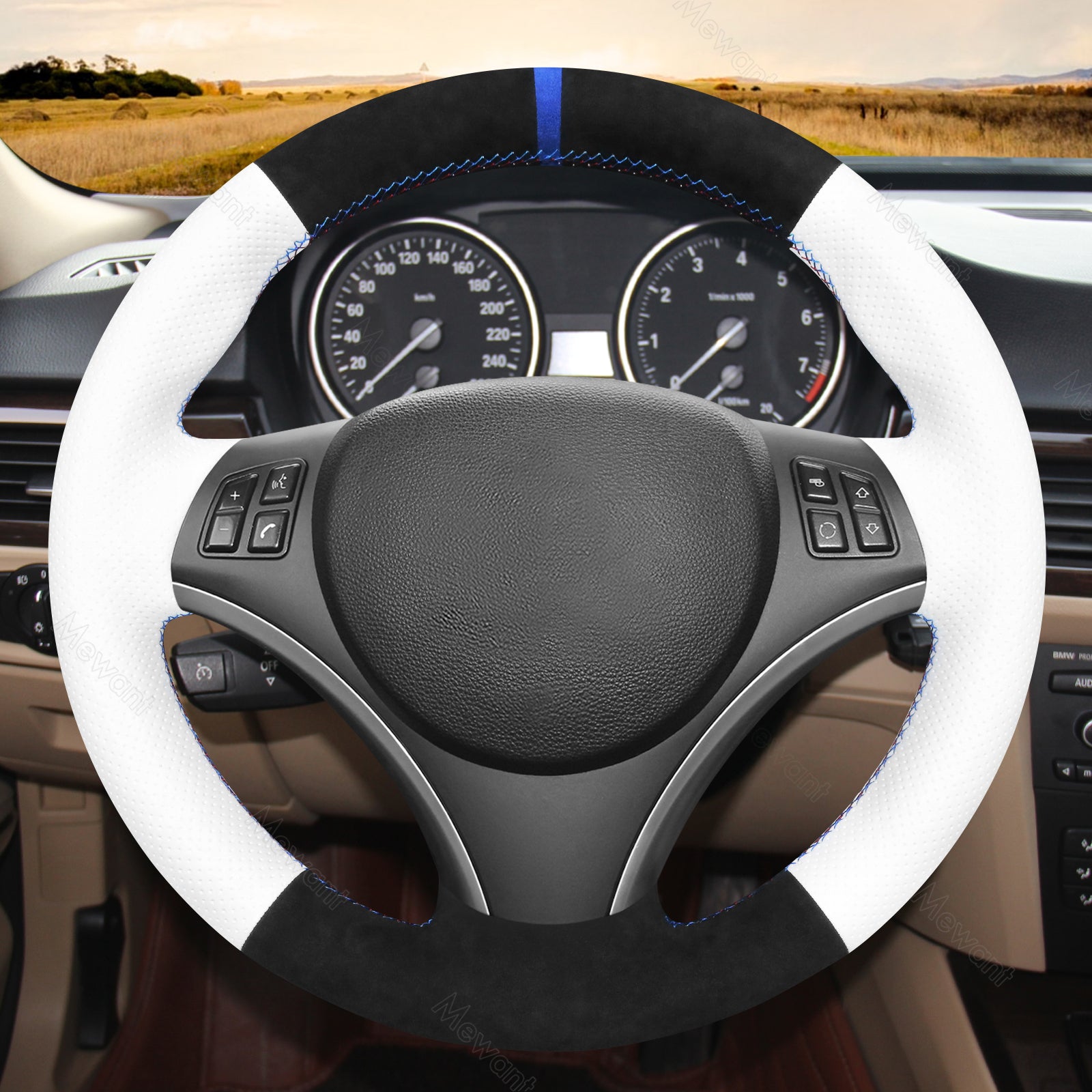 MEWANT Couvre Volant pour BMW E87 E81 E82 E88 E82 E90 E91  E92 E93