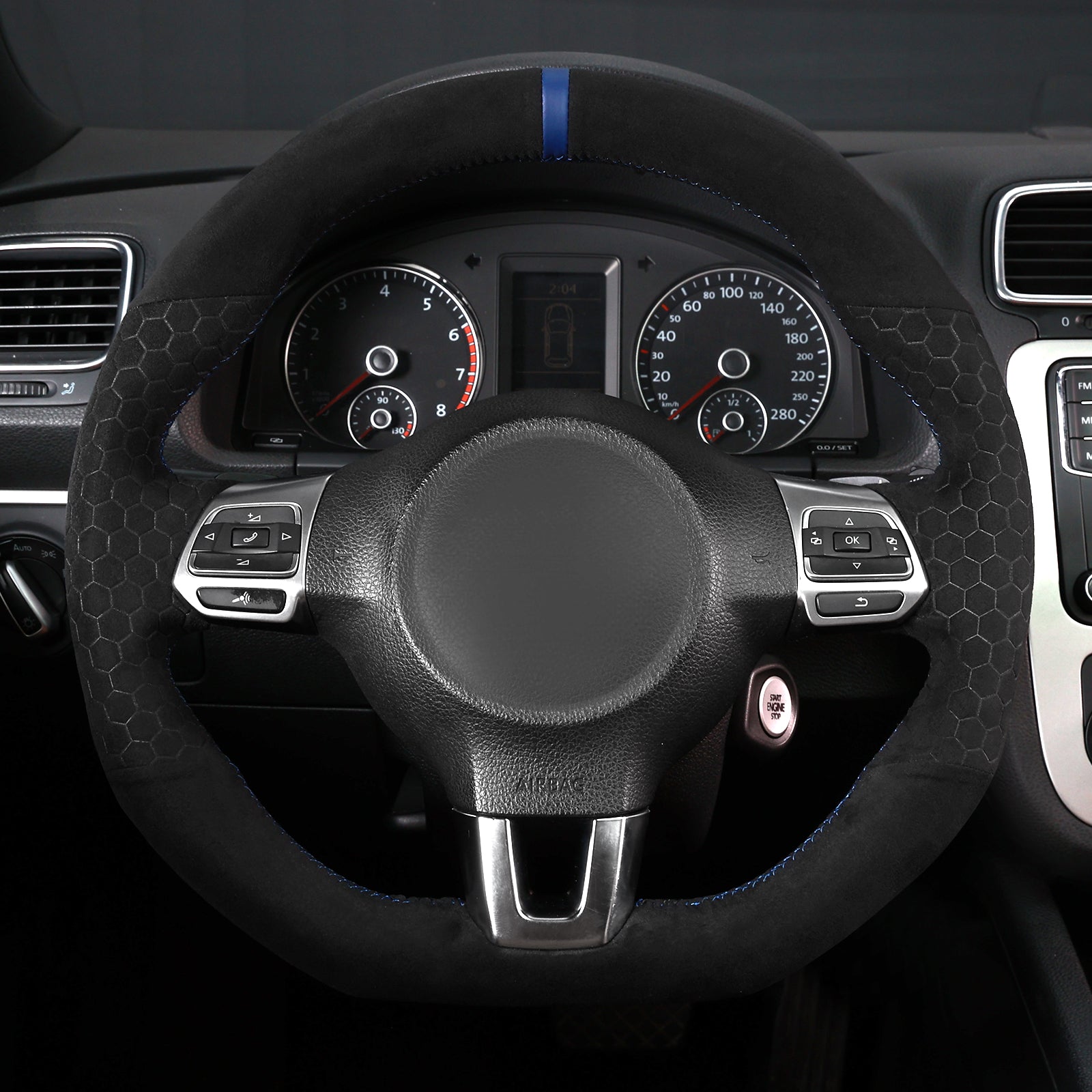 MEWANT Couvre Volant pour VW Golf 6 (VI) GTI Polo GTI Polo R-Line Scirocco CC Tiguan 2009-2014