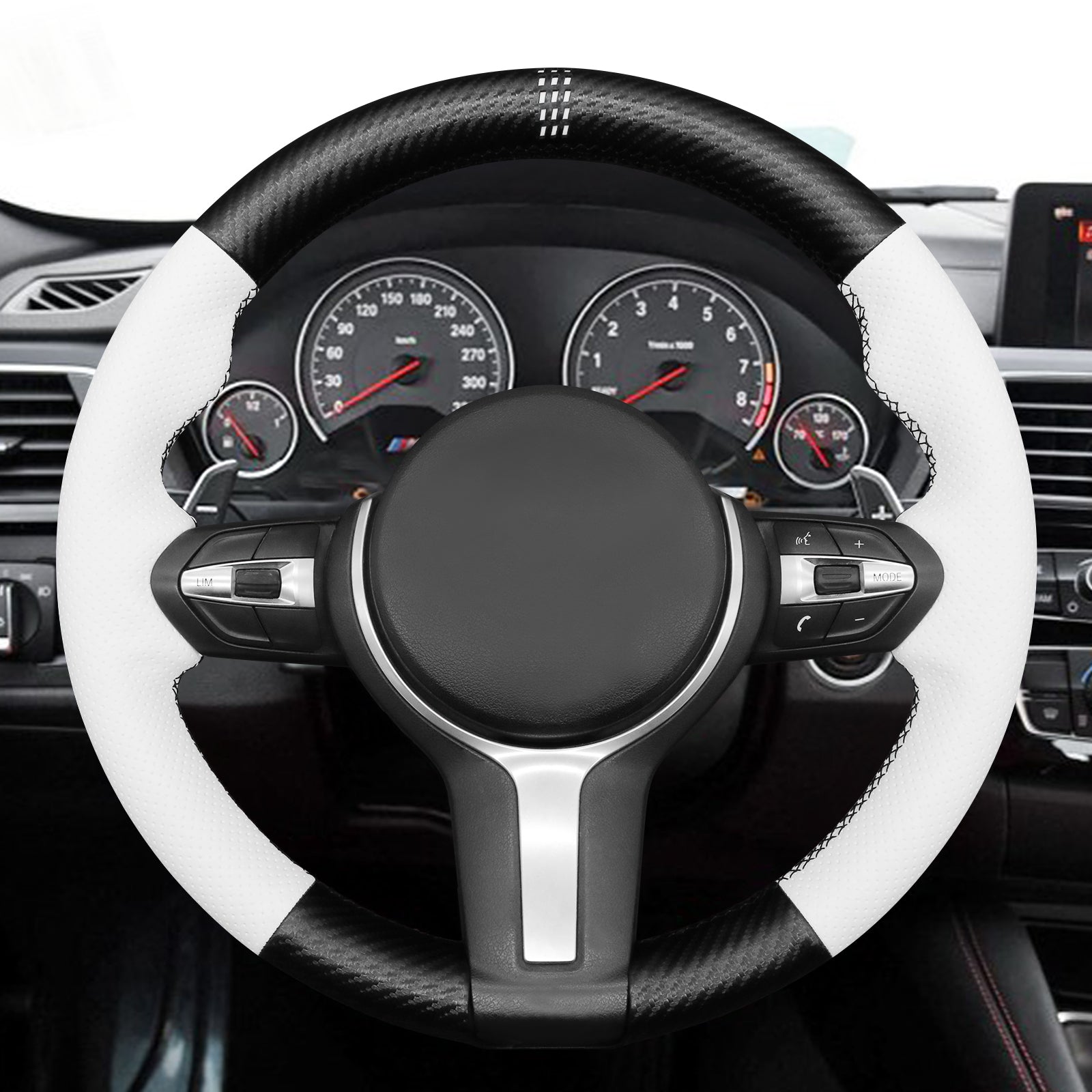 MEWANT Couvre Volant pour BMW (M Sport) X6 X5X4 X3 X2 X1 F12 F10 F32 F34 F20 F21 M135i F45 F46  F22 F23 M235i F30 F31 2015-2019