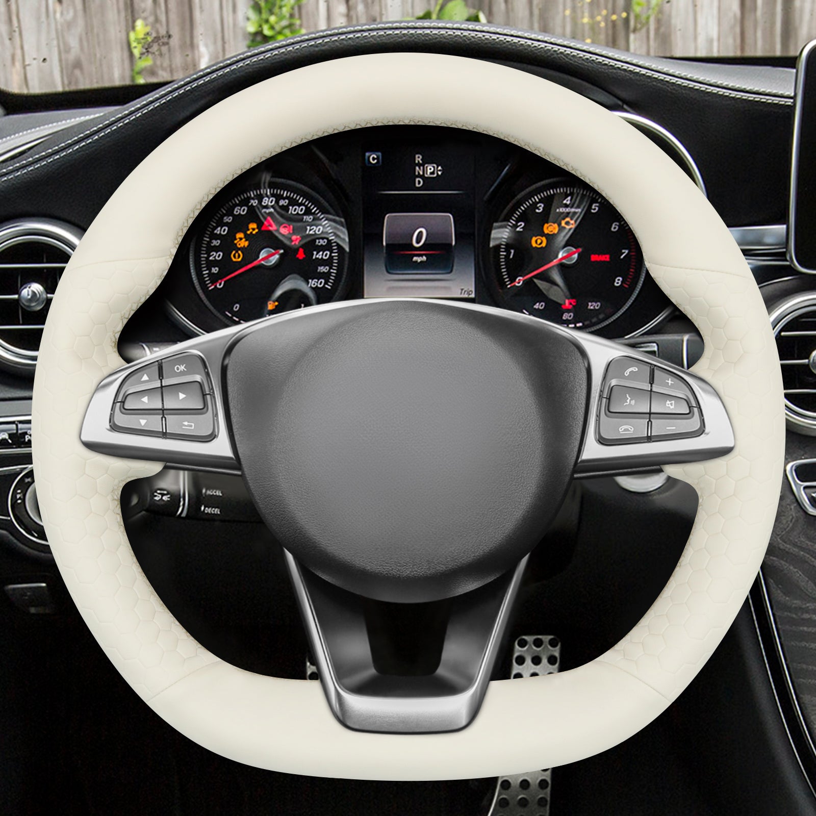 MEWANT Couvre Volant pour Mercedes-Benz C-Class W205 AMG C43 CLA-Class C117 CLS-Class C218 SL-Class R231 GLC-Class X253 C253